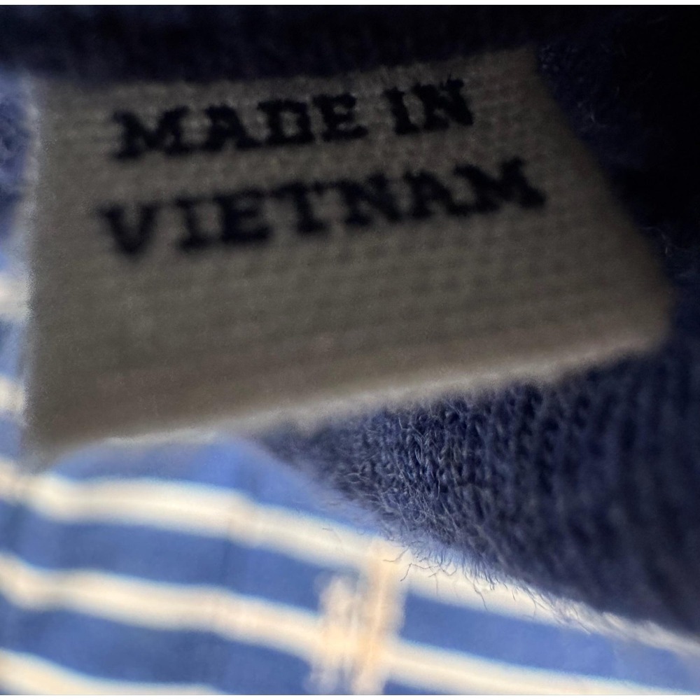 Johnnie-O Polo Shirt Mens Medium Blue Stripe Hangin' Out Pocket Stretch Knit - Picture 7 of 10
